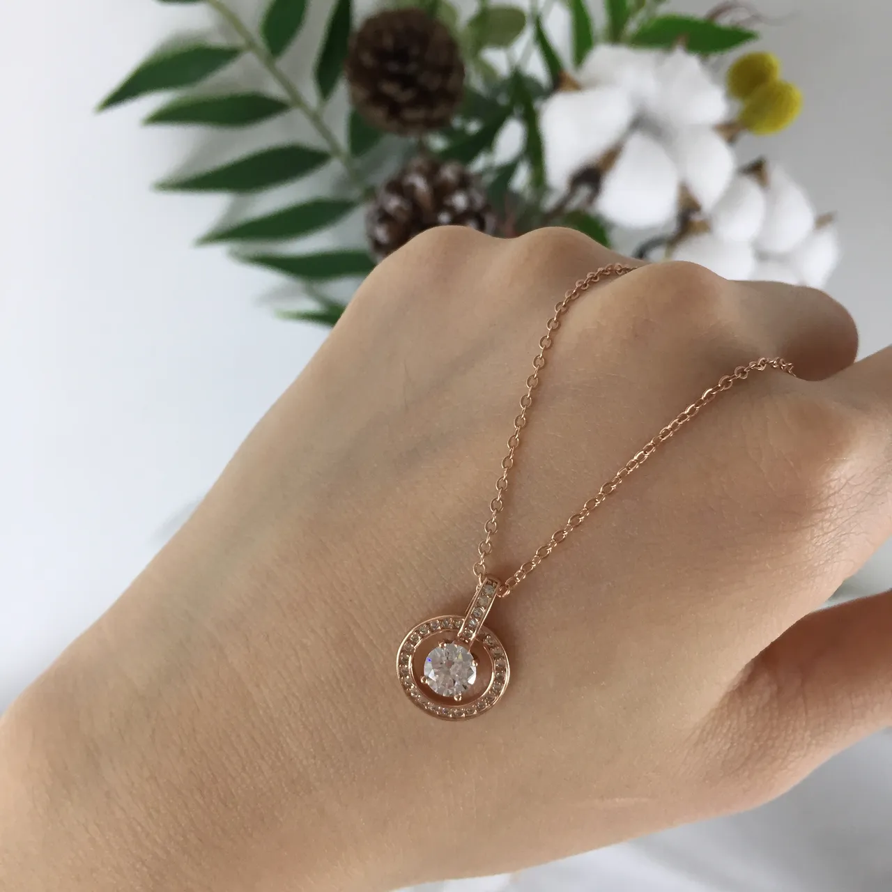 Swarovski Rose-Gold-Tone Crystal Pendant Necklace 2