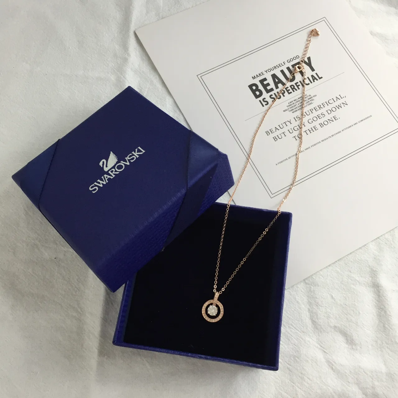 Swarovski Rose-Gold-Tone Crystal Pendant Necklace 3