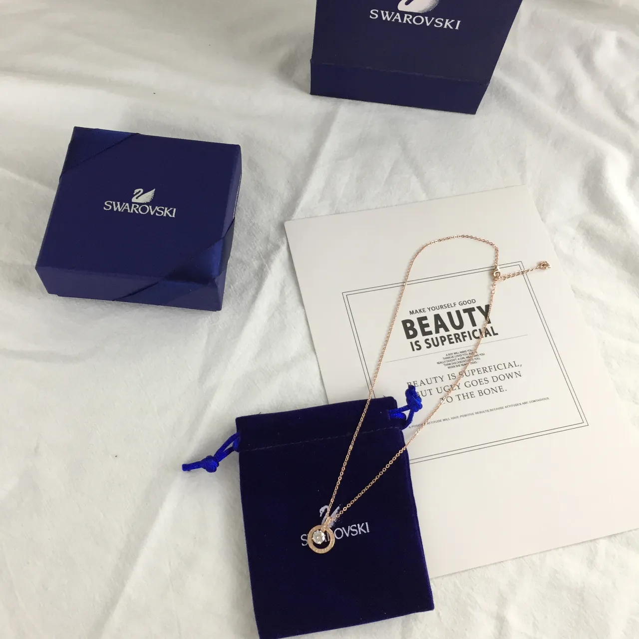 Swarovski Rose-Gold-Tone Crystal Pendant Necklace 5