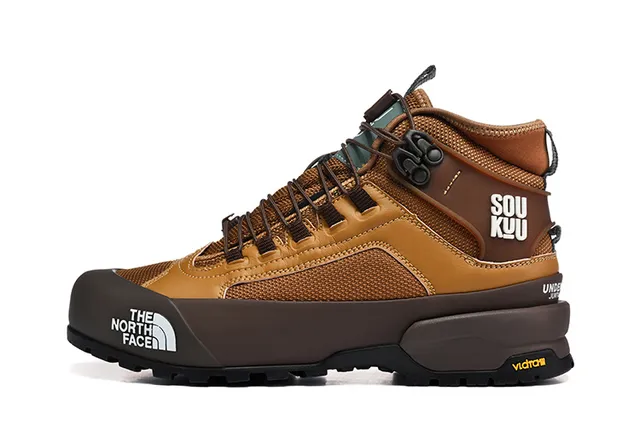 The North Face حذاء مشي بني بيج عالي الرقبة متين 11