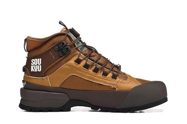 The North Face حذاء مشي بني بيج عالي الرقبة متين 14