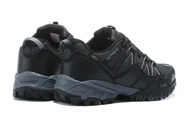 The North Face Ultra III أسود رمادي منخفض القطع حذاء المشي لمسافات طويلة شبكي-صناعي هجين أعلى سنيكرز 5