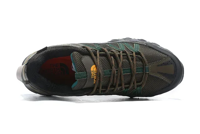 The North Face Ultra III أسود رمادي منخفض القطع حذاء المشي لمسافات طويلة شبكي-صناعي هجين أعلى سنيكرز 13