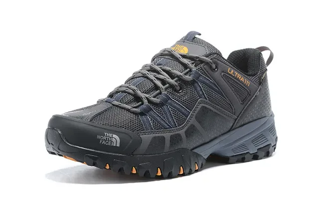The North Face Ultra III أسود رمادي منخفض القطع حذاء المشي لمسافات طويلة شبكي-صناعي هجين أعلى سنيكرز 14