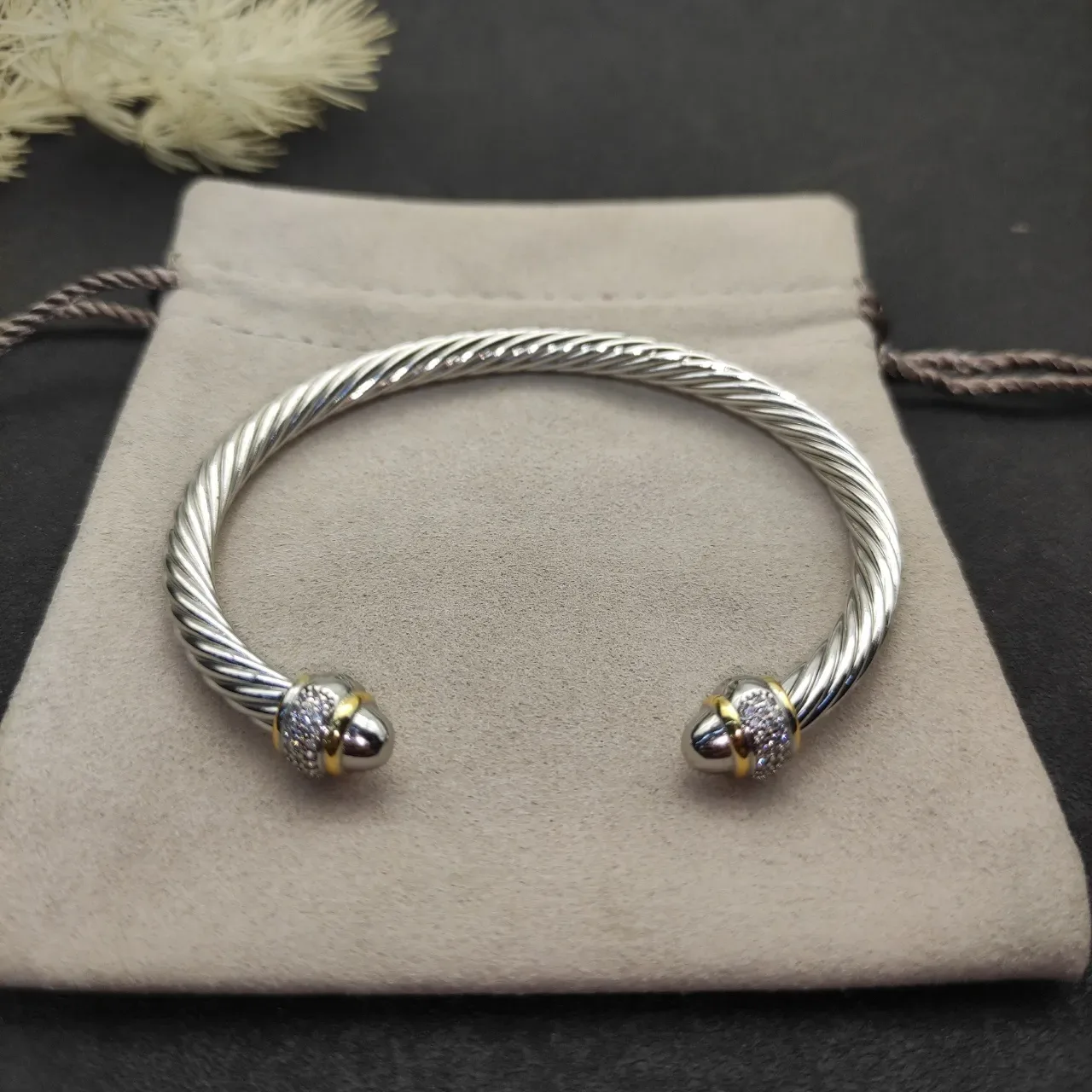 Tiffany & Co. HardWear Twisted Rope Pavé End Cap Bracelet 6