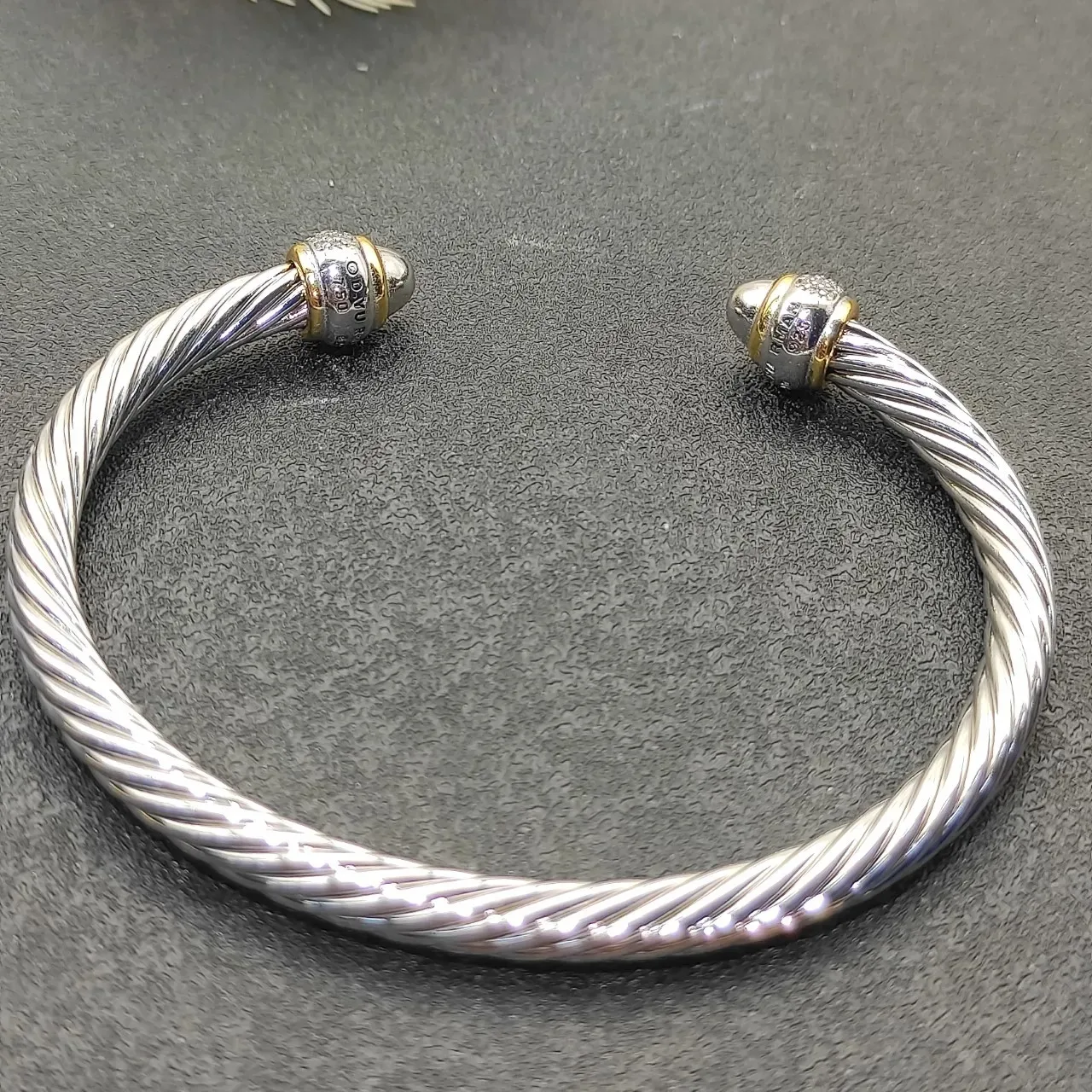 Tiffany & Co. HardWear Twisted Rope Pavé End Cap Bracelet 8