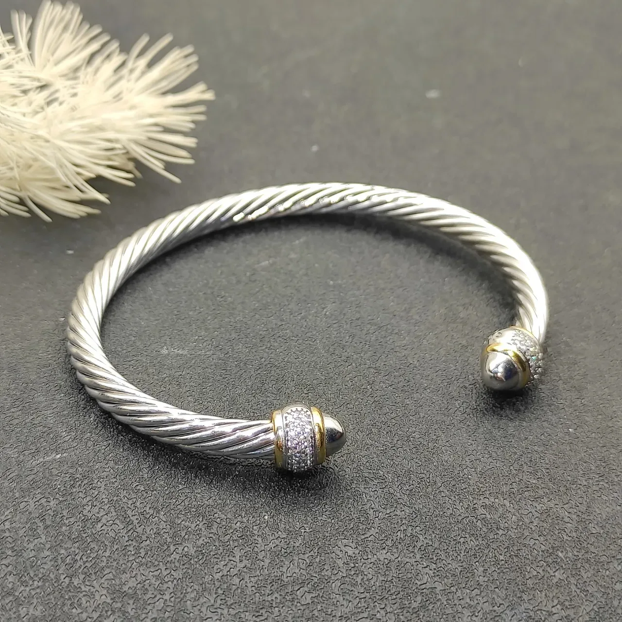 Tiffany & Co. HardWear Twisted Rope Pavé End Cap Bracelet 9