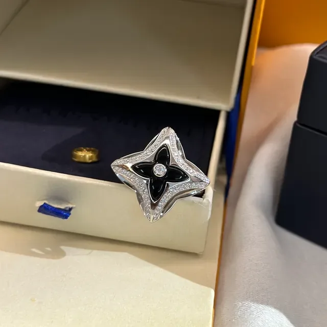 Tiffany & Co. 银蓝镂空星星图案抛光金属戒指 3