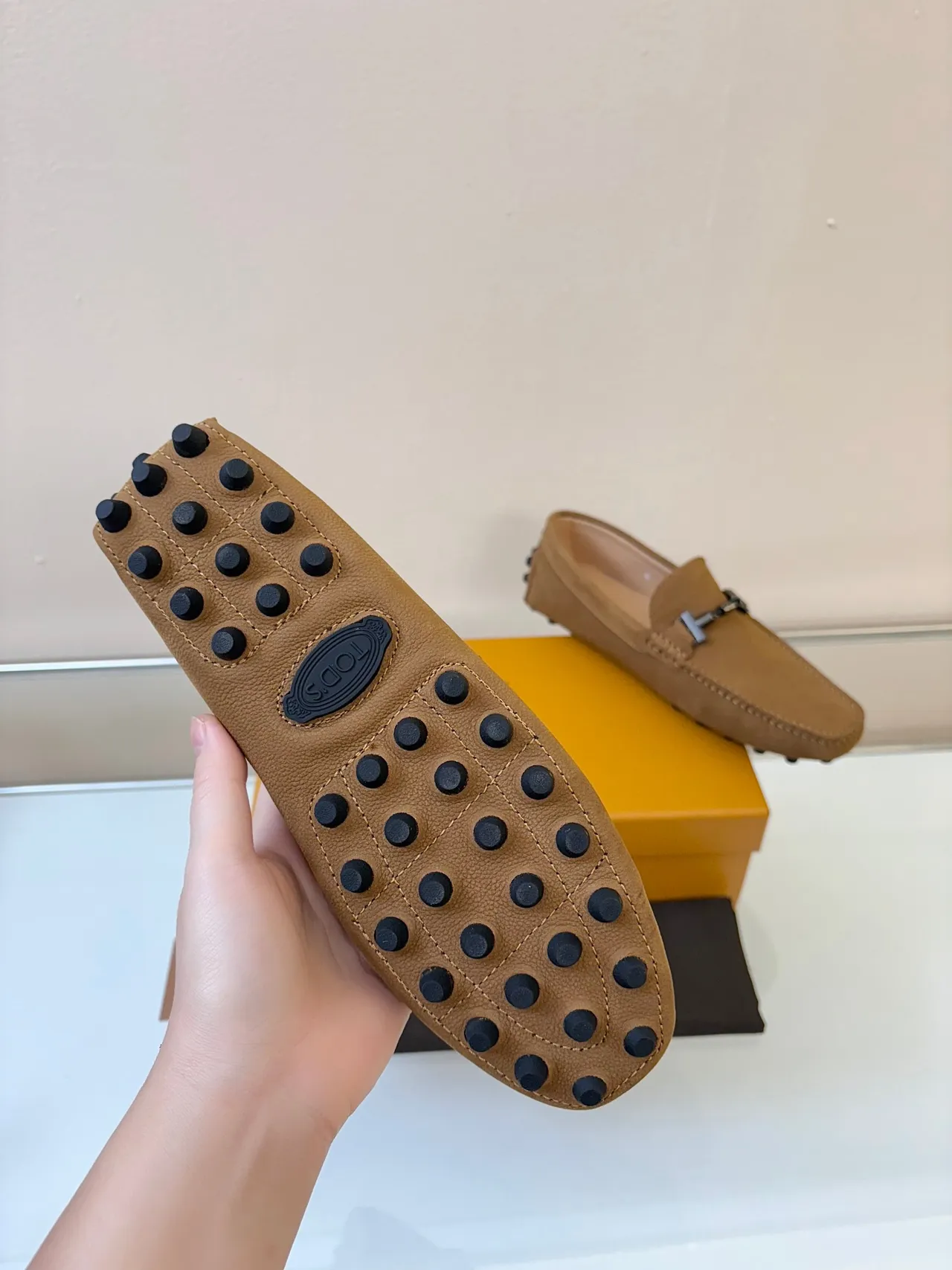 Tod's Gommino Loafer Marrón Cuero granulado Hebilla de caballo Loafer 5