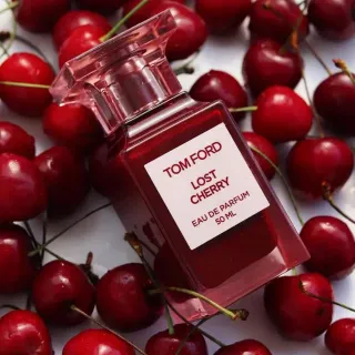 Tom Ford Lost Cherry Red Transparent Square Glass Bottle Faceted Cap Perfume
