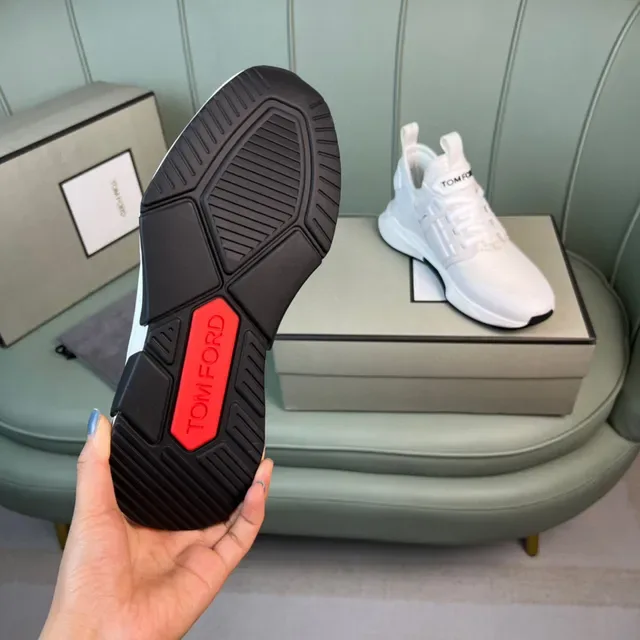 Tom Ford Sneaker Lifestyle Blanc en Maille et Synthétique 2
