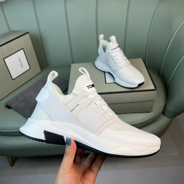 Tom Ford Sneaker Lifestyle Blanc en Maille et Synthétique 4