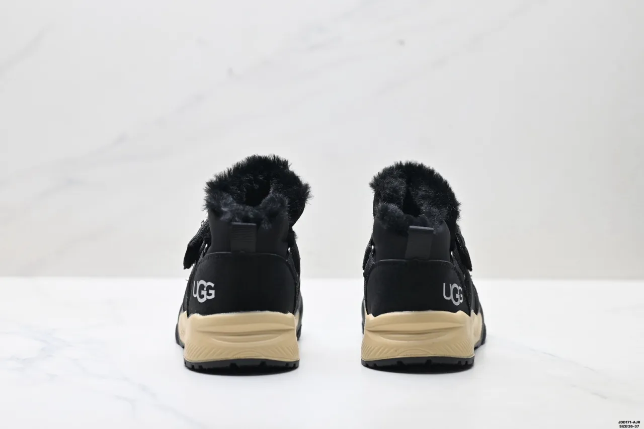 UGG Beige Brown Ankle-High Faux-Fur-Lined Snow Boots 9