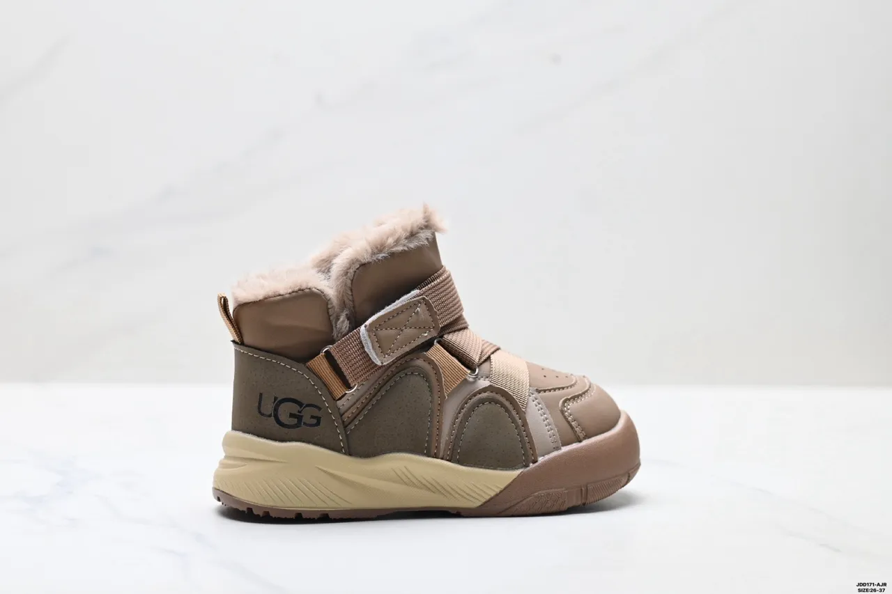 UGG Beige Brown Ankle-High Faux-Fur-Lined Snow Boots 14