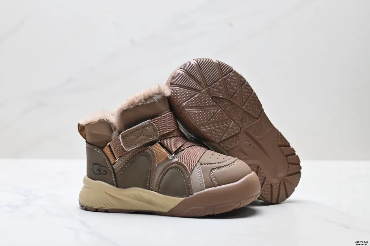 UGG Beige Brown Ankle-High Faux-Fur-Lined Snow Boots 17