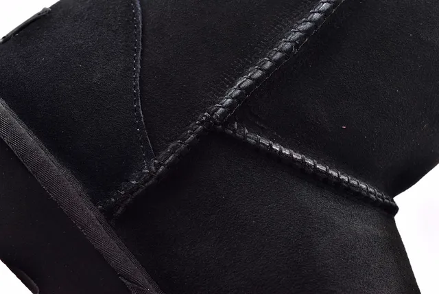 UGG Black Shearling-Lined Suede Upper Snow Boots 6