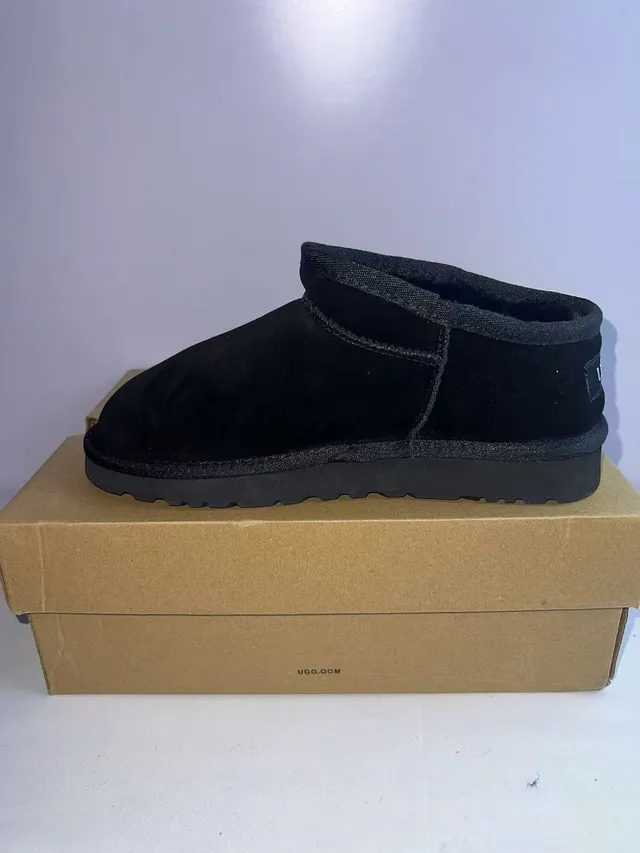 UGG Black Suede Upper Elasticated Collar Snow Boots 3