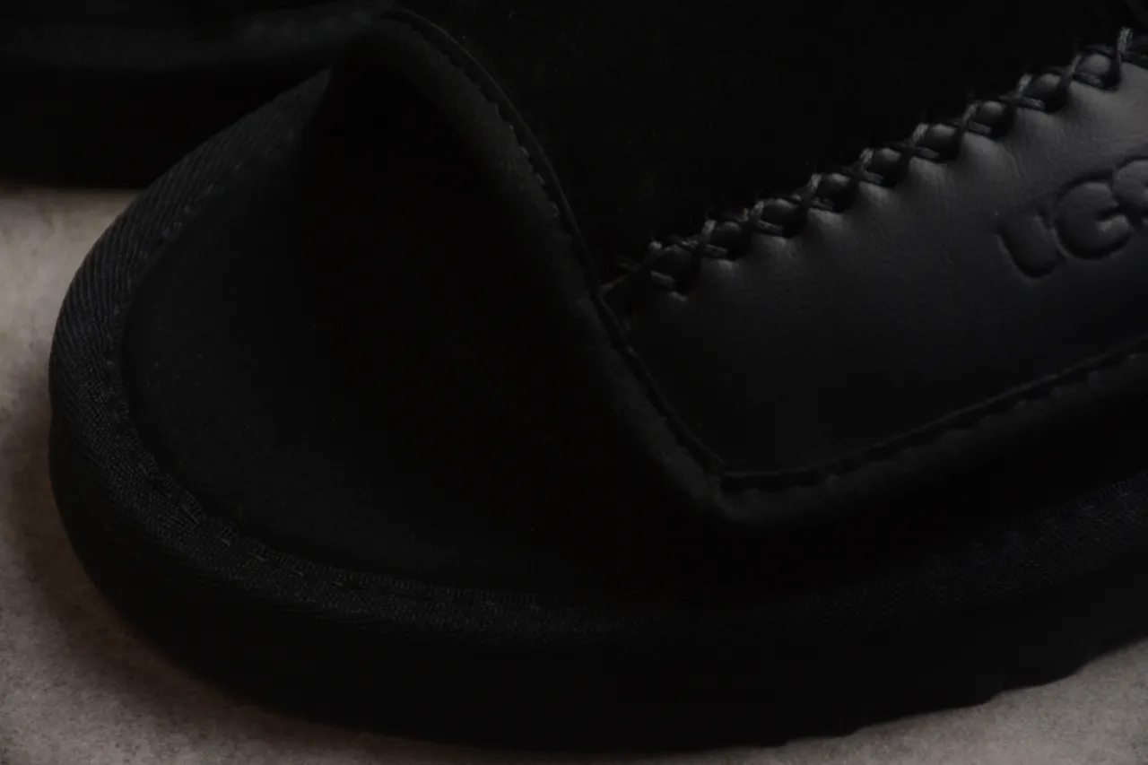 UGG Black Two-Strap Velcro Platform Casual Sandals 7