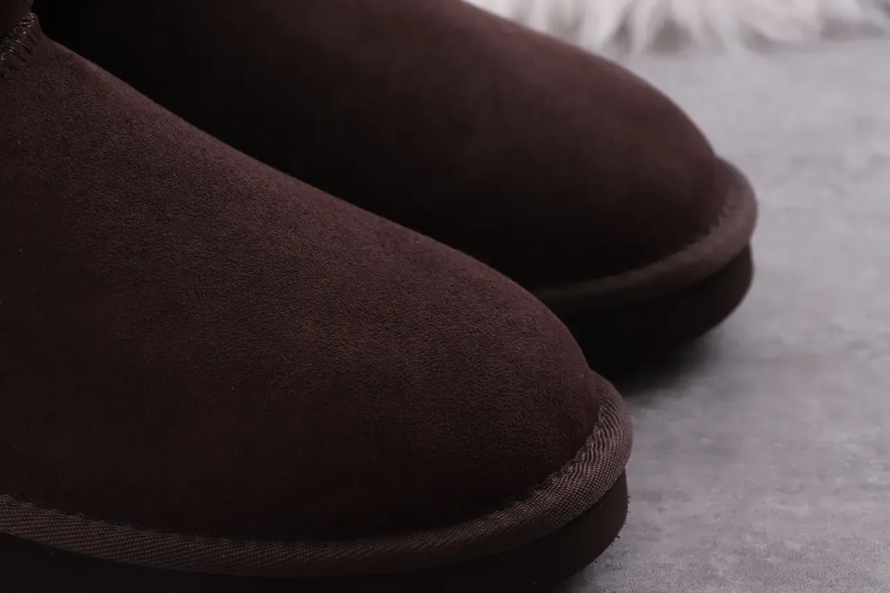 UGG 棕色黑色麂皮羊毛里膝靴 6