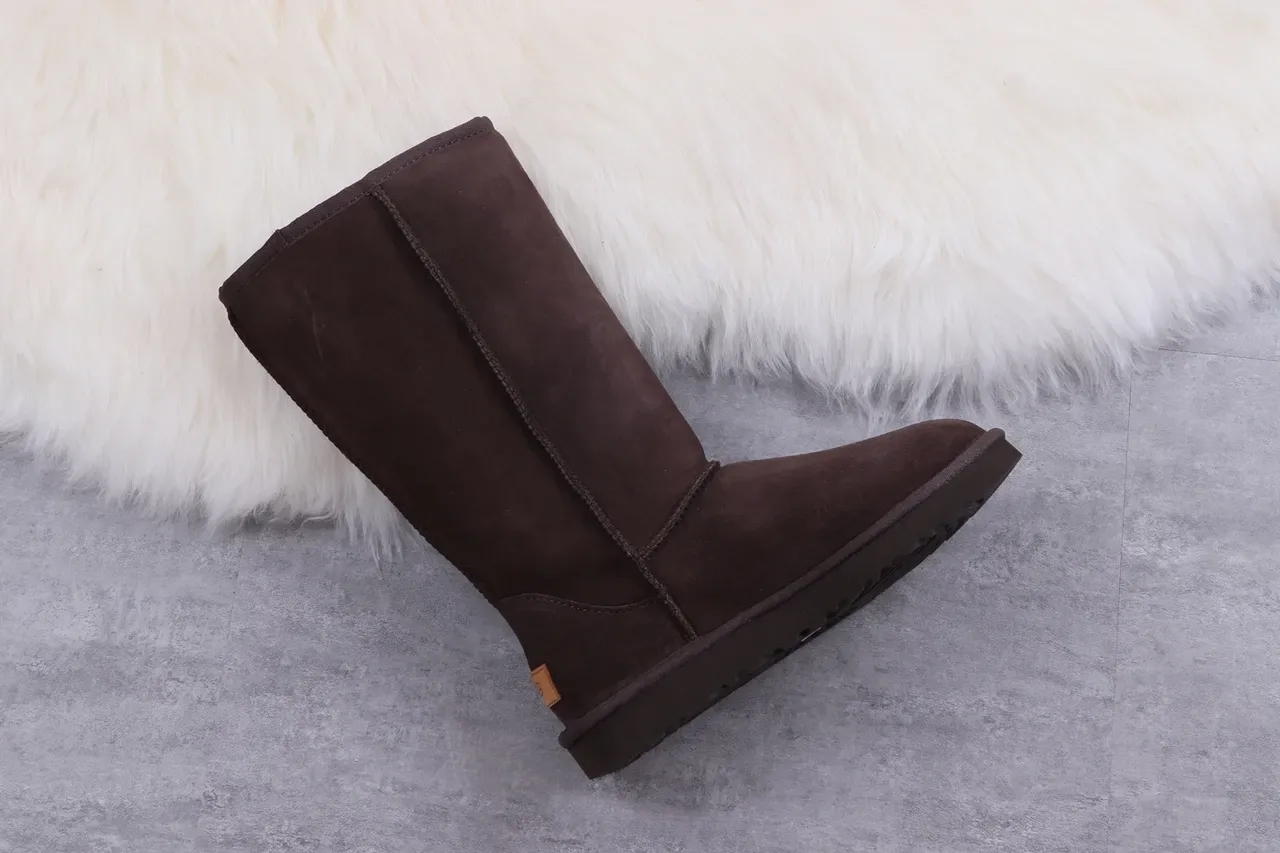 UGG 棕色黑色麂皮羊毛里膝靴 7
