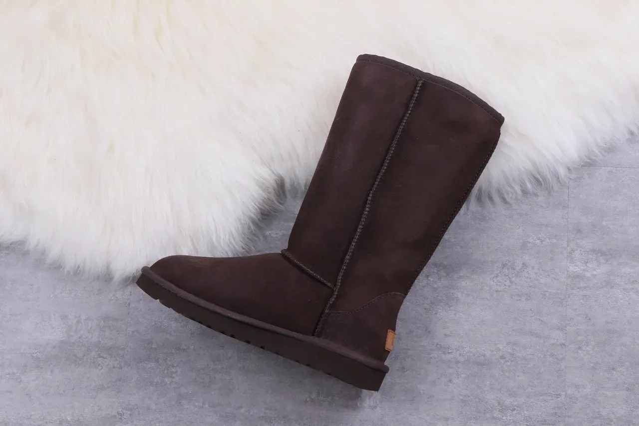 UGG 棕色黑色麂皮羊毛里膝靴 8