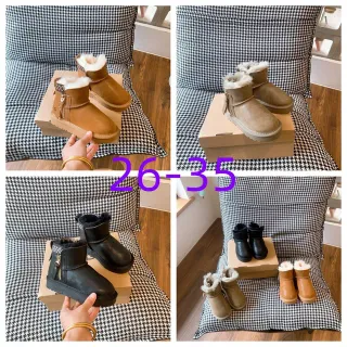 UGG भूरी सफेद शीयरलिंग-लाइन्ड साइड-जिप एंकल बूट्स