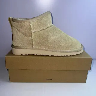 UGG Classic Mini Beige Suede Snow Boots