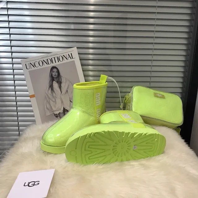 UGG Classic Mini Neon Lime Green 透明雪靴 7