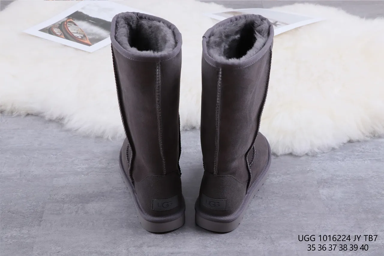 UGG Classic Tall Charcoal Gray Shearling-Lined Knee Boots 8