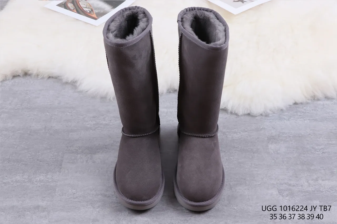UGG Classic Tall Charcoal Gray Shearling-Lined Knee Boots 9