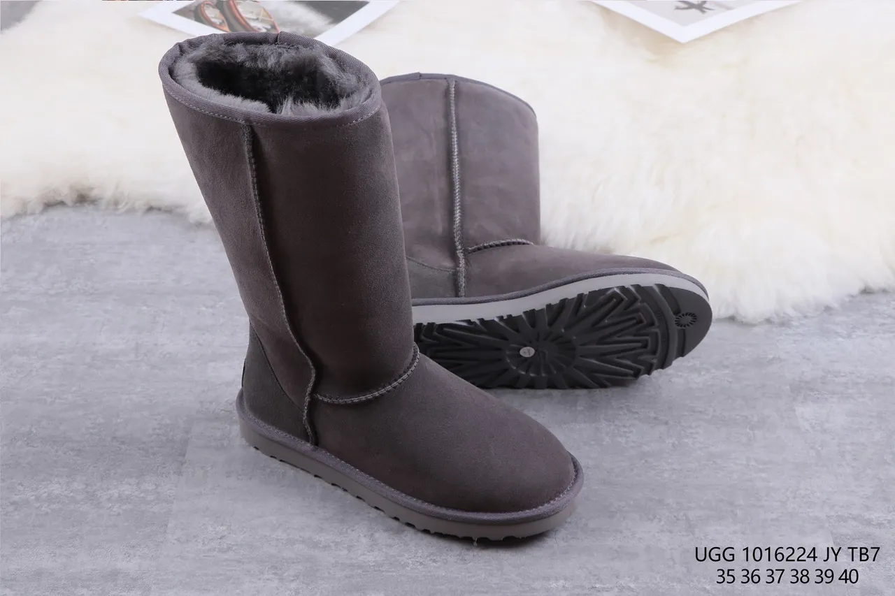 UGG Classic Tall Charcoal Gray Shearling-Lined Knee Boots 10
