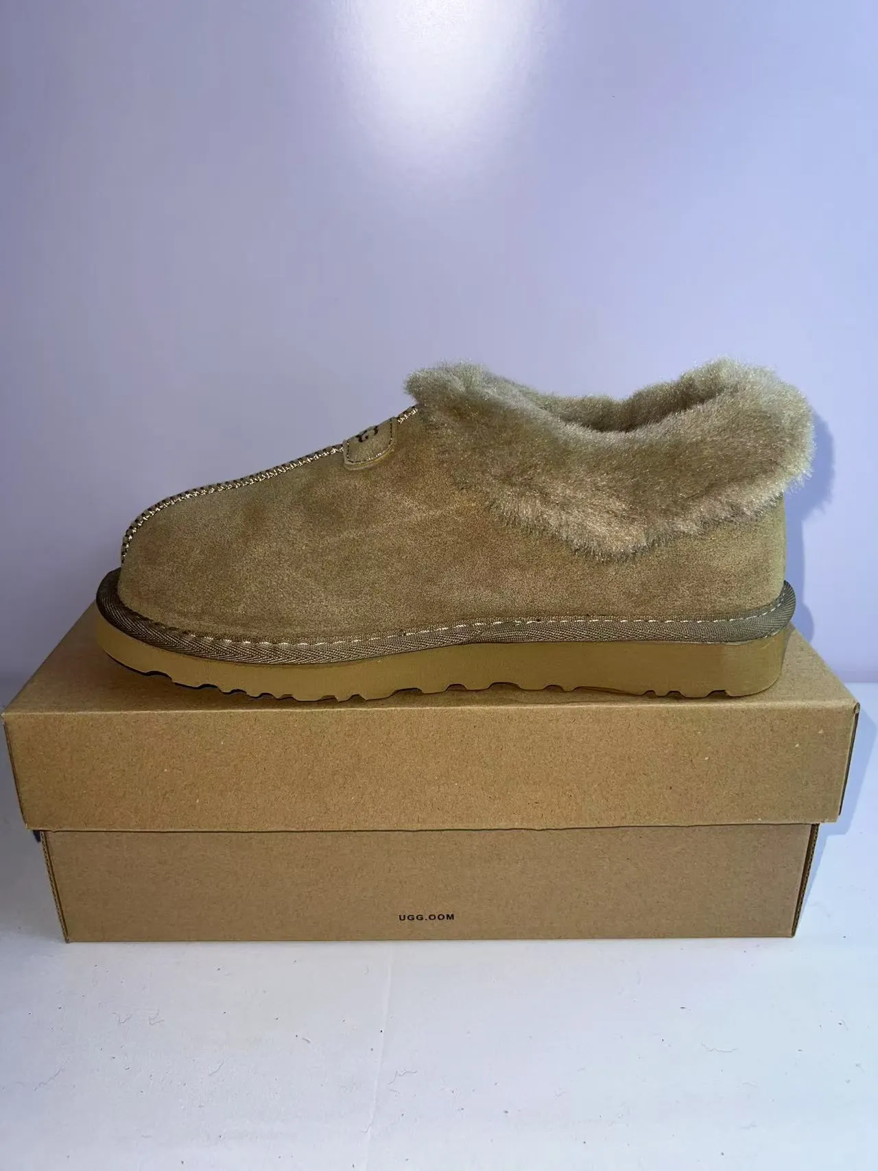 UGG Tasman Beige Suède Supérieur Col Fourrure Chaussures Casual 4