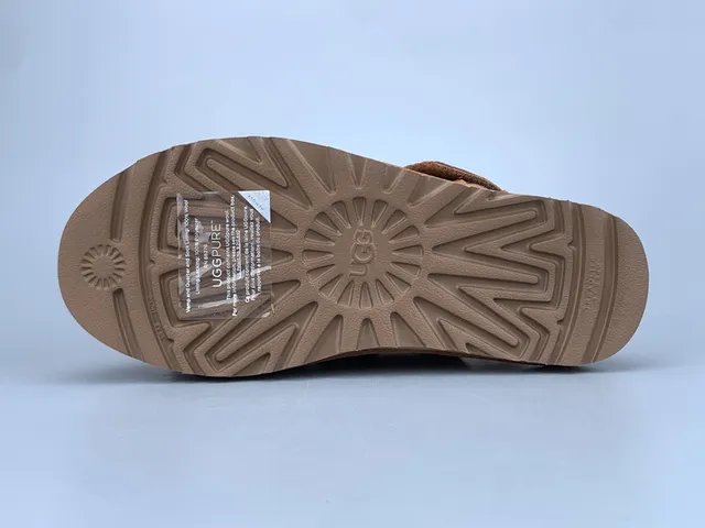 UGG Tasman Marrón Rojo Suela de Plataforma Correa Dual de Velcro Sandalias Casual 5