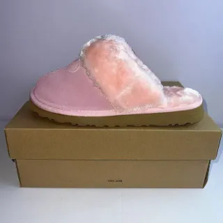 UGG Tasman Pink Suede Shearling-Lined Slippers