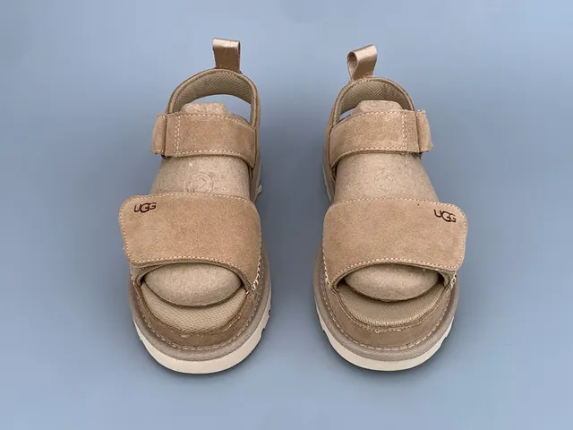 Sandales casuales à plateforme style Tasman en beige à double bride 4