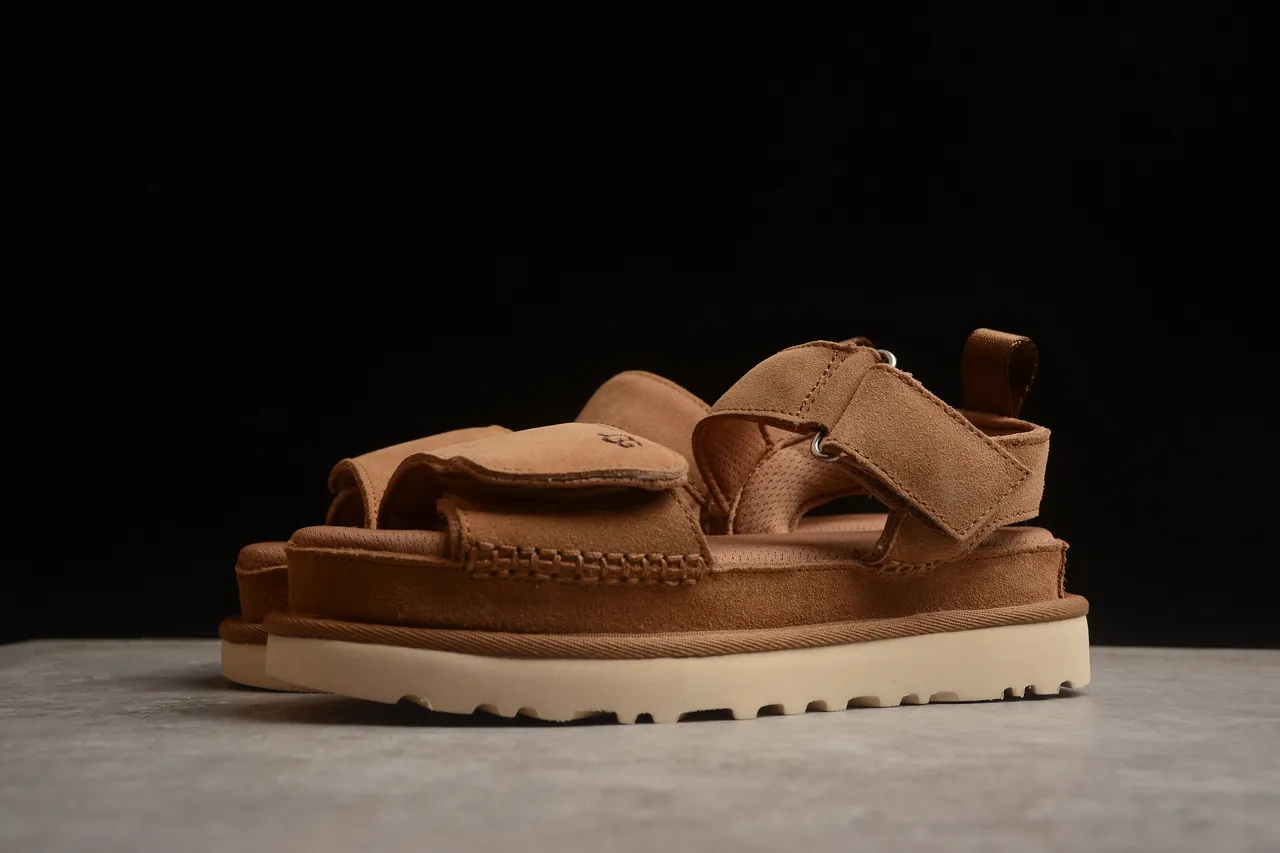 Sandales casuales à plateforme style Tasman en beige à double bride 22