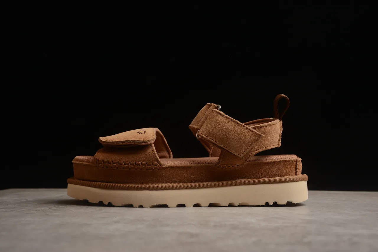 Sandales casuales à plateforme style Tasman en beige à double bride 23