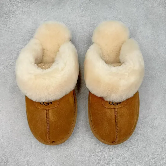 UGG Tasman Tan Piel de ante Forro de piel de cordero Suela con tacos Slippers 2