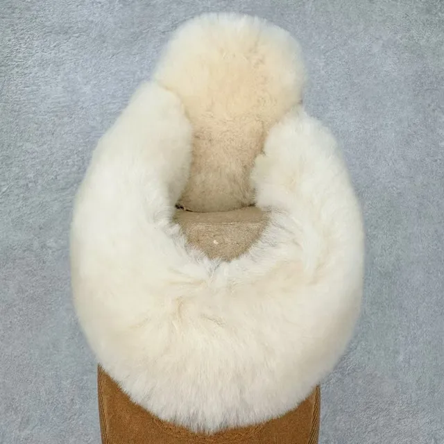 UGG Tasman Tan Piel de ante Forro de piel de cordero Suela con tacos Slippers 5