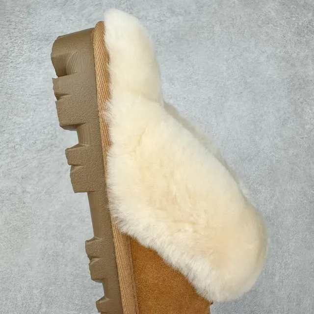 UGG Tasman Tan Piel de ante Forro de piel de cordero Suela con tacos Slippers 6