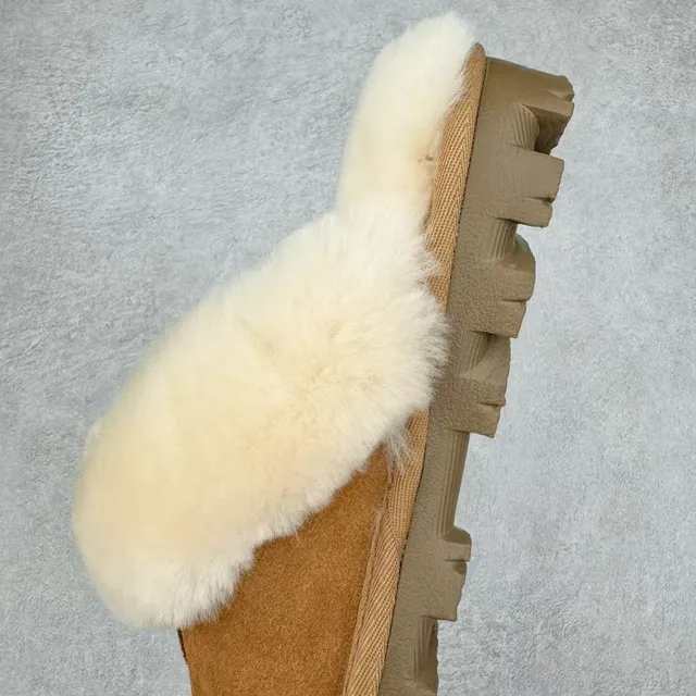 UGG Tasman Tan Piel de ante Forro de piel de cordero Suela con tacos Slippers 7