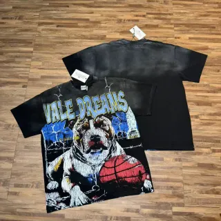 Vale Forever Vale Dreams Acid-Wash Black Graphic T-Shirt