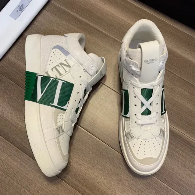 Valentino Garavani VLTN Zapatillas Lifestyle Blancas y Verdes de Tiro Alto 7