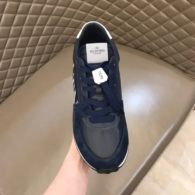 Valentino Navy White Suede And Leather Bold VLTN Logo Lifestyle Sneakers 2