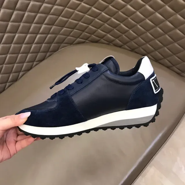 Valentino Navy White Suede And Leather Bold VLTN Logo Lifestyle Sneakers 4