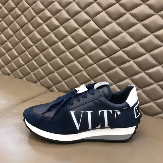 Valentino Navy White Suede And Leather Bold VLTN Logo Lifestyle Sneakers 5