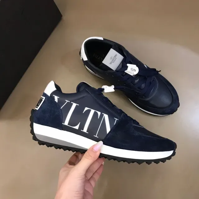 Valentino Navy White Suede And Leather Bold VLTN Logo Lifestyle Sneakers 6