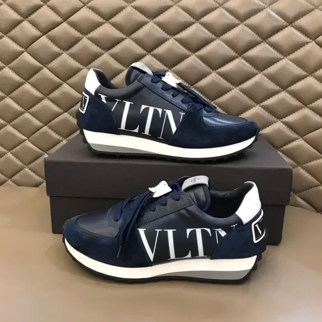 Valentino Navy White Suede And Leather Bold VLTN Logo Lifestyle Sneakers 7