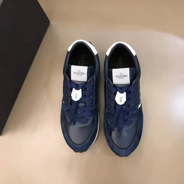 Valentino Navy White Suede And Leather Bold VLTN Logo Lifestyle Sneakers 8