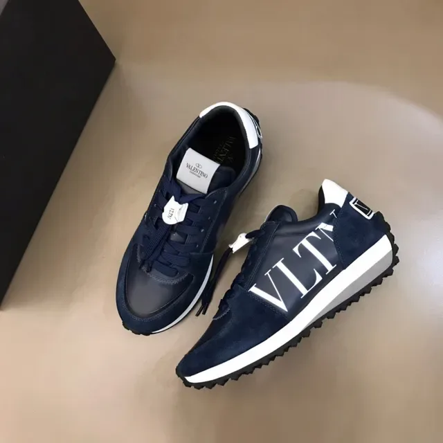 Valentino Navy White Suede And Leather Bold VLTN Logo Lifestyle Sneakers 9